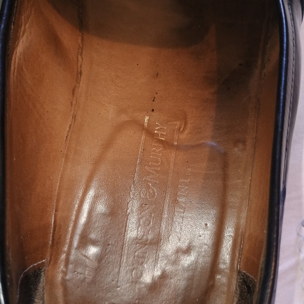 Vintage Johnston & Murphy Black Leather Bit Loafers Men's 9D Slip On w/ Dust Bag - Picture 7 of 16